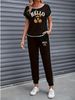 Women's Color Block Trim Casual Suit American Style Simple Loose Fit Short Sleeve Spring Summer Autumn New_ecoleips.com