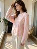 Lightweight Wave Hollow Pearl Decor Women Knit Jumper_ecoleips.com