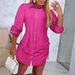 Women's Clothing Autumn Fashion Long Sleeve Solid Color Drawstring Dress For Women_ecoleips.com