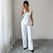 Elegant Square Neck Button-Down Vest & Wide-Leg Pants Set For Women - Premium Stretch Polyester Blend Womensuit (S-XL)_ecoleips.com