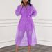 D3324 Plus Size Sexy Mesh Fashion Tie Shirt Dress Camisole Two-Piece Set_ecoleips.com