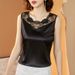 Women's Camisole With Lace, Elegant, Plus-size, Wide-strap, Loose-fitting, Suitable For Outerwear, Tummy-concealing, To_ecoleips.com