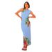 European And American Style 2025 Summer Foreign Trade Women's New Sexy Round-neck Floral Print Slim-fit Long_ecoleips.com