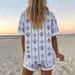 Women's Vacation Style Short Sleeve Shirt & Shorts Set - Floral Print Collared Lounge Outfit For Summer_ecoleips.com