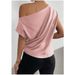 2026 Spring Solid Color Satin Silk Asymmetrical Off-Shoulder Pullover Sleeveless Shirt For Women, European And_ecoleips.com