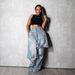 Distressed Denim Pants For Women - Vintage Patchwork Straight Leg Jeans | Grunge Streetwear Pants With Destroyed Details (S-XXL)_ecoleips.com