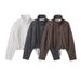 Women's Clothing Autumn Fashion Casual Loose Seersucker Jacket And Shorts Set Regular Thickness_ecoleips.com