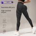 Women's Clothing Yarn Yoga Pants Hip Lift High Waist Running Fitness Sports Pants Tight Cycling Striped Bottoming Trousers_ecoleips.com