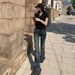 Women's Clothing Low Rise Flared Jeans American Style Sexy Design Tight Fitting Horseshoe Pants For Women Fall Collection_ecoleips.com