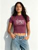 Women's Y2K Crop Top, Logo Print Short Sleeve T-Shirt, Trendy Casual Street Style Tee_ecoleips.com