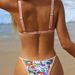 Women Tropical Town Fruit Print Two Piece Bikini Set Striped Trim Adjustable Thin String Triangle High Cut Cheeky Beach Swimsuit_ecoleips.com