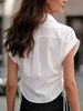 Women's Clothing Summer Side Drawstring Waist Shirt Women's Clothing Tops New Arrival_ecoleips.com