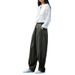 25 Autumn New Loose Fit Washed Cotton Slimming Casual Long Women's Linen Lantern Pants_ecoleips.com