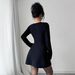 F00126DM European And American Women's Clothing 2025 Autumn New Low-Cut Long-Sleeve Cardigan Elegant Knit Dress_ecoleips.com