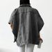 Women's Clothing Plus Size Denim Jacket For Women Fashionable Drop Shoulder Sleeve Jacket_ecoleips.com