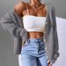 Women's Clothing Loose Long Sleeved V Neck Sweater Jacket Women's Faux Fur Knit Cardigan Oversized V-Neck Long Sleeve Sweater Coat For Fall & Winter_ecoleips.com