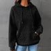 2026 Autumn/Winter European And American Women's Fashion New Waffle Round Neck Long Sleeve Sweatshirt Solid Color_ecoleips.com