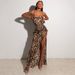 Backless Chain Strap Irregular Side High Slit Long Leopard Print Maxi Dress For Women_ecoleips.com