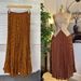 Elegant A-Line Midi Skirt For Women | Stretchy Waist Flowy Swing Skirt With Polka Dots & Pleats, Casual To Dressy_ecoleips.com