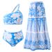 European And American Retro Ethnic Bohemian Style Bikini Mesh Round Skirt Three Piece Suit Holiday Beach Multi Color Swimsuit _ecoleips.com