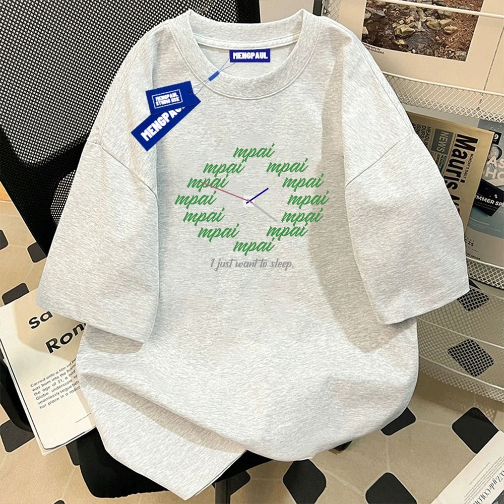 Unisex Heavyweight Pure Cotton Short Sleeve T-Shirt Summer Casual Trendy Base Layer Trendy Street Style for Men_ecoleips.com