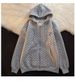 Women's Clothing Early Autumn New Style Hooded Sweatshirt Women's Loose Waffle Korean Style All Match Design Long Sleeve Cardigan Jacket_ecoleips.com