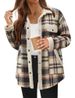 Plaid Collared Jacket – Casual Long-Sleeve Coat For Women | Color-Blocking Design (Multiple Shades)_ecoleips.com