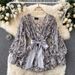 Retro Snake Print V-Neck Blouse – Wrap Front Tie-Waist Shirt With Puff Sleeves For Women (One Size, 3 Colors)_ecoleips.com