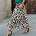 Women's Clothing Midi Skirt Leopard Print Elastic Waist A-Line Spring Autumn Regular Size Polyester_ecoleips.com