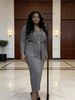 Women's Fashionable Two Piece Dress Set New Style Hot Stamped Pleated Suit_ecoleips.com