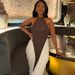 Summer New Women's Elegant Sexy Halter Neck Backless Dress Style Color Blocking Slim Bodycon Clothing_ecoleips.com