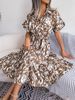 2025 Style Independent Women's Sexy V-neck Bohemian Long Sleeved Dress_ecoleips.com