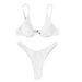 Women's Clothing Solid Color Push Up Underwire Bikini Two Piece Swimsuit Three Piece Set For Vacation_ecoleips.com
