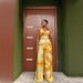 Women's Clothing Spring New Sexy Halter Neck Trousers Women's Fashion Tie Dye Print Suit_ecoleips.com