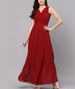 Women's V-neck Solid Color Dress Evening Gown Long Chiffon Sleeveless_ecoleips.com