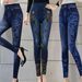 Women's Clothing Running Around The World Leggings, Going To The Market, Temple Fairs, Spring And Autumn Denim Leggings_ecoleips.com