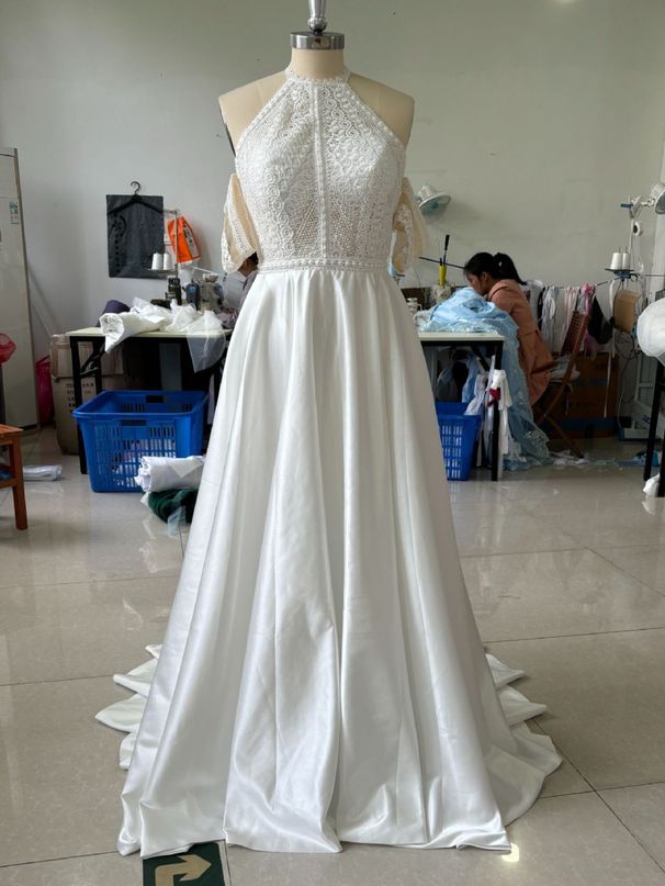 Women's Clothing Wedding Dress Lace Hook Flower Fishtail Slim Bride Wedding Dress_ecoleips.com