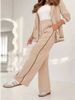 Elegant Solid Color Women's Pantsuit Set - Long Sleeve Top & Trousers | Office Wear | Stretch Polyester | Black & Dark Grey | S- XL_ecoleips.com