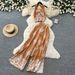 Women's Clothing Women's Resort Style Printed Halter Neck Dress Casual High Waisted Wide Leg Pants Two Piece Set Summer Sophisticated Look Sleeveless_ecoleips.com