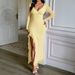DiYun European And American Elegant Style Strap Slit Long Dress Women's Clothing 2025 Autumn/Winter_ecoleips.com