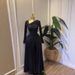 European And American Style Women's Long Dress with Long Sleeves Pleated Asymmetrical Neckline Elegant Sweet Design_ecoleips.com