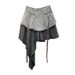 Patchwork Denim Pleated For Women, Summer New Fashionable High-Waisted Slimming A-Line Short Skirt_ecoleips.com