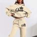Women's Fashion Streetwear Hip Hop Hoodie Sweatshirt Set Letter Print Casual Warm Autumn Winter Outfit Sweatpants Included_ecoleips.com