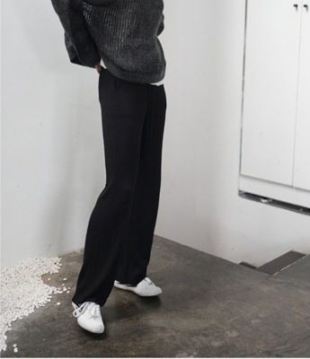 Aria Basics Wool Wide-Leg 2026 Spring New Women's Fashion Knitted High-Waisted Long Pants Loose Slimming Elastic Waist Trousers For_ecoleips.com