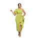 Women's Clothing one-shoulder slit dress with elegant puff sleeves, fashionable and slim-fitting_ecoleips.com
