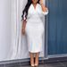 Women's Clothing V Neck Strappy Back Hollow Slit Hip Dress_ecoleips.com