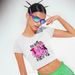Skeleton Selfie Heart Y2K Baby Tee American Halloween Top_ecoleips.com