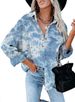Women's Clothing Corduroy Shirt Jacket For Women – Digital Print Batwing Sleeve Overshirt (5 Colors, 5 Sizes)_ecoleips.com