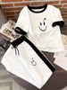 Women's Summer Smiley Face Print Two Piece Set Casual Fashion Personalized Style Spring/Autumn_ecoleips.com