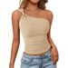 Aria Basics Aria Basics 2026 European And American Cross-border Foreign Trade Bowknot One-shoulder Tank Top, Holiday Style, Single-shoulder_ecoleips.com